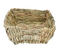 Gsycle Lit d'herbe pour Lapins, lit de Couchage fabriqué à la Main en Roseau pour Animaux de Compagnie, Panier à mâcher, Jouet à mâcher pour Chinchilla, Chat, Chiot, Hamster