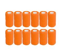 Gsycle Lot de 12 bandes autocollantes - Bande élastique non tissée - Pour protéger le gonflement des animaux de compagnie, chats, vaches à oiseaux (orange)