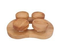 Gsycle Oreiller de Sauna en Bois, Appui-tête Ergonomique à 4 Points, Repose-Nuque Confortable, Accessoire de Sauna, Appui-tête de Relaxation avec Traction cervicale pour Les douleurs du