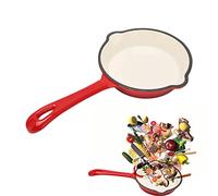 Gsycle Poêle en fonte émaillée, mini poêle à frire émaillée antiadhésive de 16 cm, mijoteuse en fonte, poêle à frire de cuisine, ustensiles de cuisine pour le camping, la maison