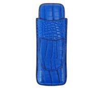 Gsycle Porte-cigares, Manche de Cigare Portable en Cuir Souple 2 Doigts Porte Une Preuve Vintage Cigare humidior pour Le Rouge d'anniversaire (Bleu)