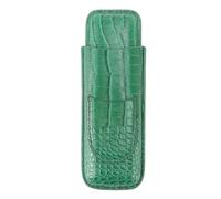 Gsycle Porte-cigares, Manche de Cigare Portable en Cuir Souple 2 Doigts Porte Une Preuve Vintage Cigare humidior pour Le Rouge d'anniversaire (Vert)