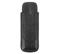 Gsycle Porte-cigares, Manche de Cigare Portable en Cuir Souple 2 Doigts Porte Une Preuve Vintage Cigare humidior pour Le Rouge d'anniversaire (Noir)