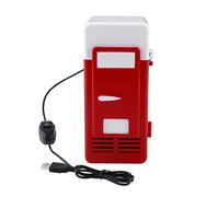 Gsycle Réfrigérateur LED Mini USB, boissons de réfrigérateur pouvant s'échapper du réfrigérateur portable et du chauffage pour le bureau de la voiture ou la maison (rouge)