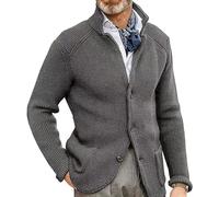 Gsywaipei Hommes Casual Costume Veste Tricotée Hiver Bouton Chaud Hommes Pull Tricoté Veste Slim Fit Knits Blazer Vestes, seize if grey, M
