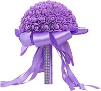 GSZCCZS 1/2/4/6 PCS 10 Pouces Bouquets de Fleurs de Mariage pour mariée Fake Rose Bouquets Arrangements Floraux avec Diamant et Rubans Mous pour décorations de Mariage