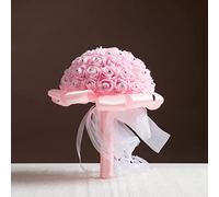 GSZCCZS 1/2/4/6 PCS 10 Pouces Bouquets de Fleurs de Mariage pour mariée Fake Rose Bouquets Arrangements Floraux avec Diamant et Rubans Mous pour décorations de Mariage