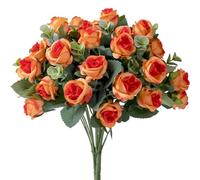 GSZCCZS 1 pc Fleur Artificielle 10 têtes de Rose en Soie avec des Feuilles d'eucalyptus Simulation Arrangement de Fleurs de Rose en Plastique Bricolage DIY MEDAY Party DÉCOR