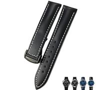 GSZCCZS 21 mm 20 mm 22 mm Crow Watch Strap pour Omega Seamaster 300 Speedmaster Watch Bands (couleur: noir noir, taille: 21 mm)
