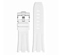 GSZCCZS Band de surveillance en silicone en caoutchouc de 28 mm Men de montre Band de verrouillage Alivable Watch Band étanche pour Aude & Mars Pig-Uet AP 15703-Blue/White