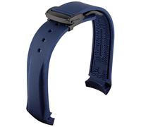 GSZCCZS Bande de montre en caoutchouc à extrémité incurvée de 20 mm 22 mm pour bracelets de montre Omega Seamaster avec bracelets de luxe pliants Bracelets en silicone