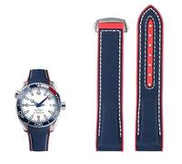 GSZCCZS Bande de montre en caoutchouc en nylon de 20 mm 22 mm pour Omega Seamaster Planet Ocean Men Deployant Replain Strap Watch Accessorie Accessorie Silicone Watch