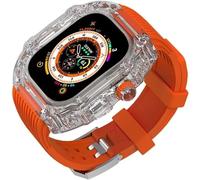 GSZCCZS Bandle de caoutchouc de boîtier de montre de lunette transparente , pour 8/7/6/5/4 / SE 44 mm 45 mm 49 mm Accessoires de remplacement , STRAPE CARRE