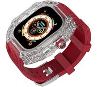 GSZCCZS Bandle de caoutchouc de boîtier de montre de lunette transparente , pour 8/7/6/5/4 / SE 44 mm 45 mm 49 mm Accessoires de remplacement , STRAPE CARRE