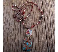 GSZCCZS Bijoux de mode pierres naturelles en cristal pierre nouée semi précieuse pierre boho collier multi-pendentif