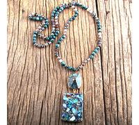 GSZCCZS Bijoux de mode pierres naturelles en cristal pierre nouée semi précieuse pierre boho collier multi-pendentif