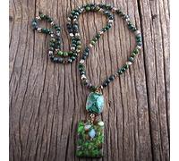 GSZCCZS Bijoux de mode pierres naturelles en cristal pierre nouée semi précieuse pierre boho collier multi-pendentif
