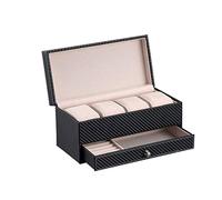 GSZCCZS Boîte à bijoux Boîte de montre avec tiroir de voiturier pour hommes Luxury Watch Case Display Organizer Metal Buckle For Mens Boîtes de bijoux Boîtes de rangement pour hommes (couleur: B) (A)