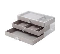 GSZCCZS Boîte de rangement de bijoux Boîte de rangement de bijoux en velours à trois couches Boîte de rangement de boucles d'oreilles Accessoires Tiroir multifonction Boîte à bijoux Rangement de