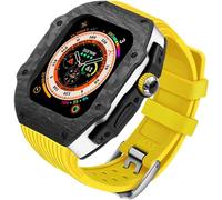 GSZCCZS Boîtier de montre en fibre de carbone, bracelet en caoutchouc fluor, pour Ultra 8 7 6 5 4 SE, kit de rechange pour montre de sport 44 mm 45 mm, 45mm