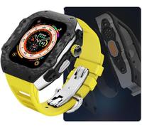 GSZCCZS Boîtier de montre en fibre de carbone, bracelet en caoutchouc fluor, pour Ultra 8 7 6 5 4 SE, kit de rechange pour montre de sport 44 mm 45 mm, 49mm