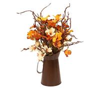 GSZCCZS Bouquet de Fleurs de Soie Artificielle avec Vase en Fer bricol