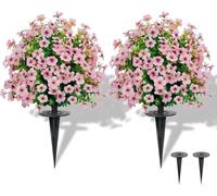 GSZCCZS Bouquet de Fleurs séchées Exotique 2pcs 23 "Baule topiaire de buis Artificiel, arbustes de Verdure réalistes pour Jardin, Cour, Porche, décoration de Patio (Rose)