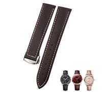 GSZCCZS Bracelet de montre en cuir pour montre Omega Black Blue Brown Store, 18 mm, 19 mm, 20 mm, 21 mm, 22 mm, Marron - blanc, 21mm