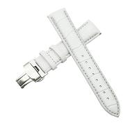 GSZCCZS Bracelet en cuir authentique Vintage Bracelet White Watch Sprap Band Watchband 12 13 14 15 20 21 22 24 mm Watch Band (multicolore, 12 mm)