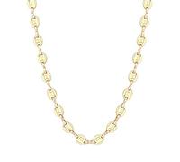 GSZCCZS Café Bains 14K Chaînes plaquées Colliers Donny en acier inoxydable Hiphop Flat Herringbone Link Bijoux pour femmes fille