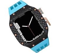 GSZCCZS Carie de montre en fibre de carbone STRAPE DE CASSION FLUORINE , pour 8/7/6/5 / 4 / SE 44 mm 45 mm 49 mm , Cadre métallique Titanium Sport des bandes imperméables 316L