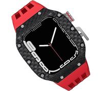 GSZCCZS Carie de montre en fibre de carbone STRAPE DE CASSION FLUORINE , pour 8/7/6/5 / 4 / SE 44 mm 45 mm 49 mm , Cadre métallique Titanium Sport des bandes imperméables 316L