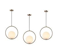 GSZCCZS Chandelier en Fer forgé C Personnalité Chandelier à Une tête à tête Suspendue en Verre Blanc en Verre Blanc adapté au Bar Contre-Lame