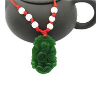 GSZCCZS Collier avec Pendentif en Jade Vert Naturel du Zodiaque Chinois - Accessoires de Bijoux - Amulette Porte-Bonheur sculptée à la Main - Cadeaux pour Femmes (Couleur gemme : Singe)