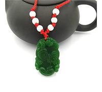 GSZCCZS Collier avec Pendentif en Jade Vert Naturel du Zodiaque Chinois - Accessoires de Bijoux - Amulette Porte-Bonheur sculptée à la Main - Cadeaux pour Femmes (Couleur gemme : Singe)