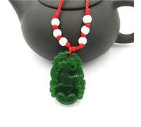 GSZCCZS Collier avec Pendentif en Jade Vert Naturel du Zodiaque Chinois - Accessoires de Bijoux - Amulette Porte-Bonheur sculptée à la Main - Cadeaux pour Femmes (Couleur gemme : Singe)