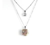 GSZCCZS Collier de pendentif en pierre naturelle pour femmes Bijoux Crown Choker multicouche Bijoux Collares