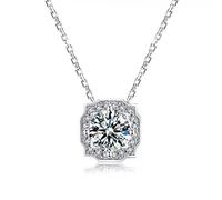 GSZCCZS Collier pendentif de mariée en moissanite 1 carat 100 % bijoux fins pour mariage