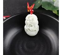 GSZCCZS Collier Pendentif en Jade sculpté du Zodiaque Chinois, Bijoux Tendance, Accessoires pour Femmes, amulette Porte-Bonheur, Cadeaux (Couleur gemme : Singe)