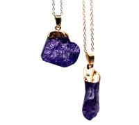 GSZCCZS Collier Pendentif en Pierre Arc-en-Ciel Collier de Quartz en Pierre de Pierre Chaîne de vêtements Goldtone Placage pour Les Femmes