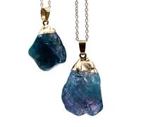 GSZCCZS Collier Pendentif en Pierre Arc-en-Ciel Collier de Quartz en Pierre de Pierre Chaîne de vêtements Goldtone Placage pour Les Femmes