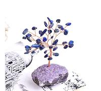 GSZCCZS Crystal Natural Amethyst Rose Quartz Olivine Lucky Tree Decor Agate tranches Gravle Stone Mineral Ornements Cadeaux de décoration intérieure, Lazurite 2,1pcs