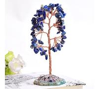 GSZCCZS Crystal Natural Amethyst Rose Quartz Olivine Lucky Tree Decor Agate tranches Gravle Stone Mineral Ornements Cadeaux de décoration intérieure, Lazurite 2,1pcs