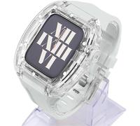GSZCCZS Étui de montre transparent 44 mm 45 mm Bandle de caoutchouc sport ， pour Ultra 9 8 7 6 5 4 SETRACHE Série ， Sports Stracts Clear Watch Case Mod Kit Kit Accessoires