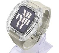 GSZCCZS Étui de montre transparent 44 mm 45 mm Bandle de caoutchouc sport ， pour Ultra 9 8 7 6 5 4 SETRACHE Série ， Sports Stracts Clear Watch Case Mod Kit Kit Accessoires