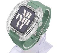 GSZCCZS Étui de montre transparent 44 mm 45 mm Bandle de caoutchouc sport ， pour Ultra 9 8 7 6 5 4 SETRACHE Série ， Sports Stracts Clear Watch Case Mod Kit Kit Accessoires