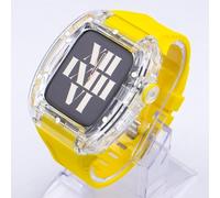 GSZCCZS Étui de montre transparent 44 mm 45 mm Bandle de caoutchouc sport ， pour Ultra 9 8 7 6 5 4 SETRACHE Série ， Sports Stracts Clear Watch Case Mod Kit Kit Accessoires