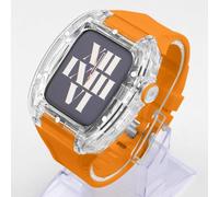 GSZCCZS Étui de montre transparent 44 mm 45 mm Bandle de caoutchouc sport ， pour Ultra 9 8 7 6 5 4 SETRACHE Série ， Sports Stracts Clear Watch Case Mod Kit Kit Accessoires