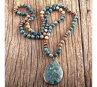 GSZCCZS Fashion Boho Bijoux naturel avec un pendentif semi-précieux Gift Bohemia Collier