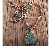 GSZCCZS Fashion Boho Bijoux naturel avec un pendentif semi-précieux Gift Bohemia Collier